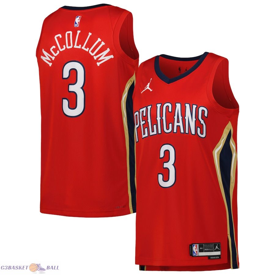 Unisex New Orleans Pelicans C.J. Mccollum Jordan Brand Red Swingman Jersey - Statement Edition