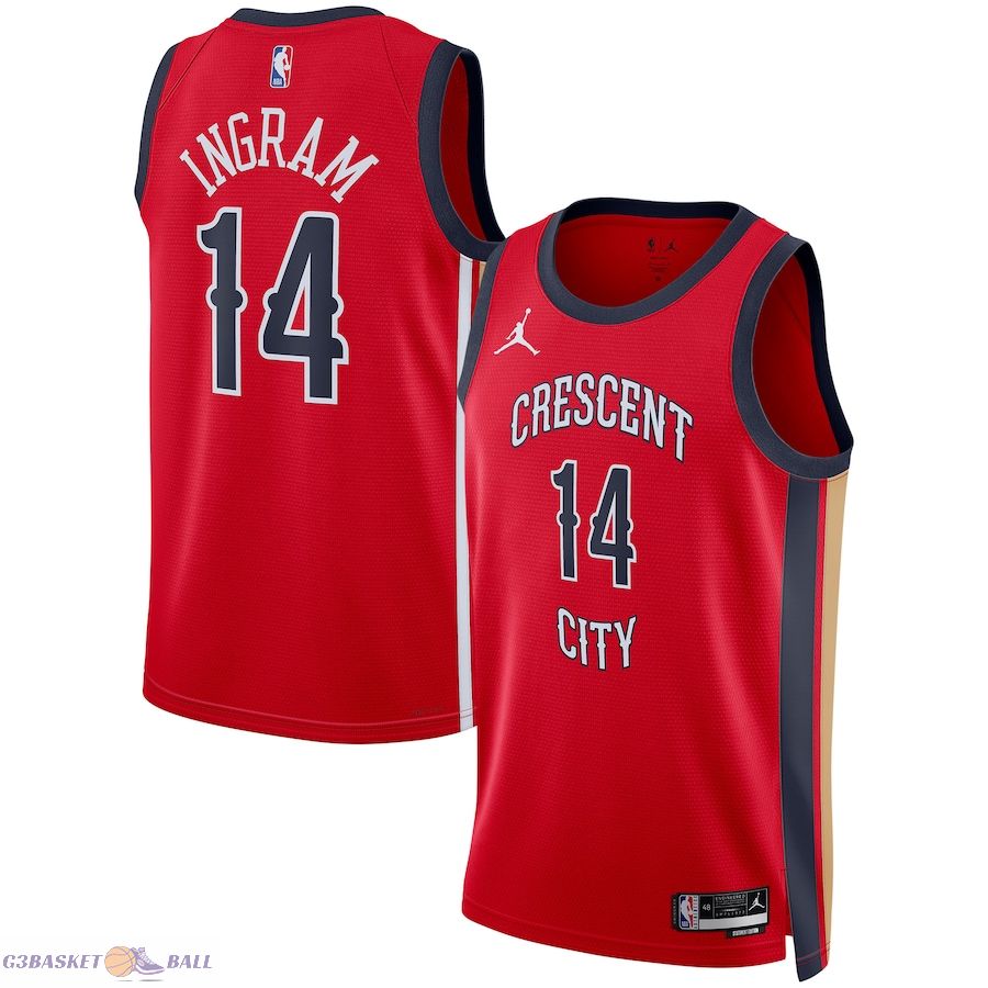 Unisex New Orleans Pelicans Brandon Ingram Jordan Brand Red Swingman Jersey - Statement Edition