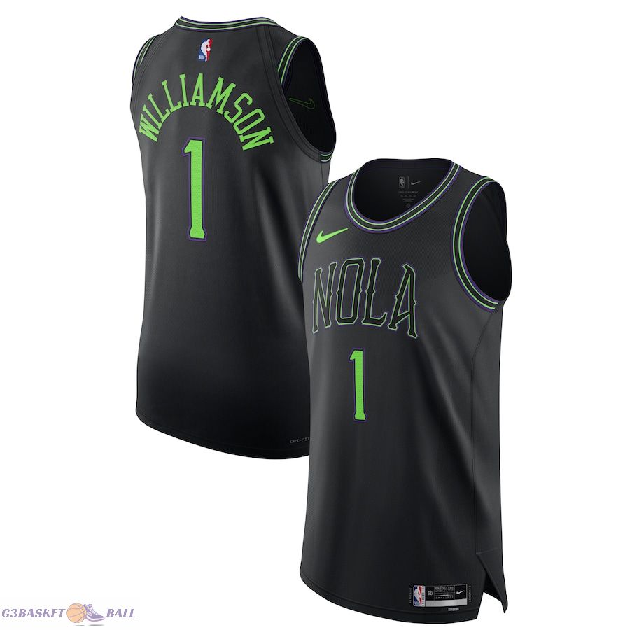 Men's New Orleans Pelicans Zion Williamson Black Authentic Jersey - City Edition