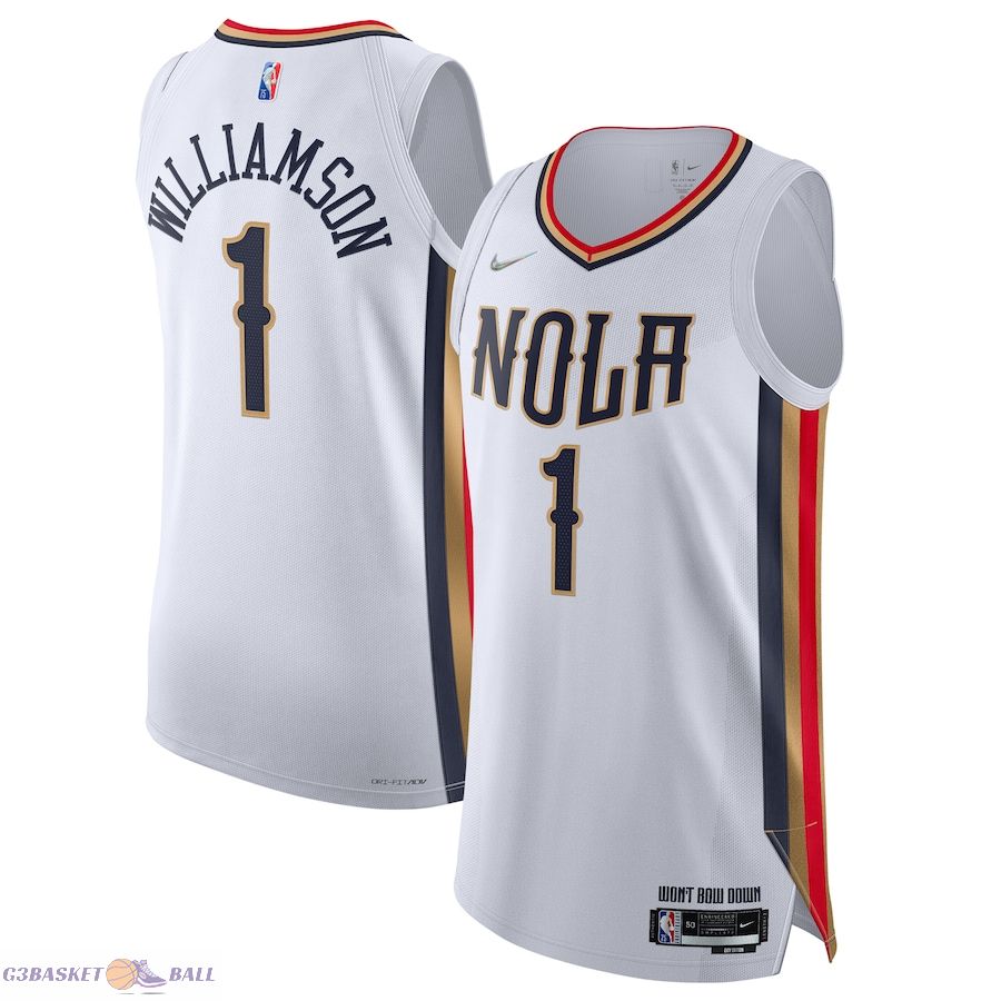 Men's New Orleans Pelicans Zion Williamson White 2021/22 Swingman Jersey - City Edition