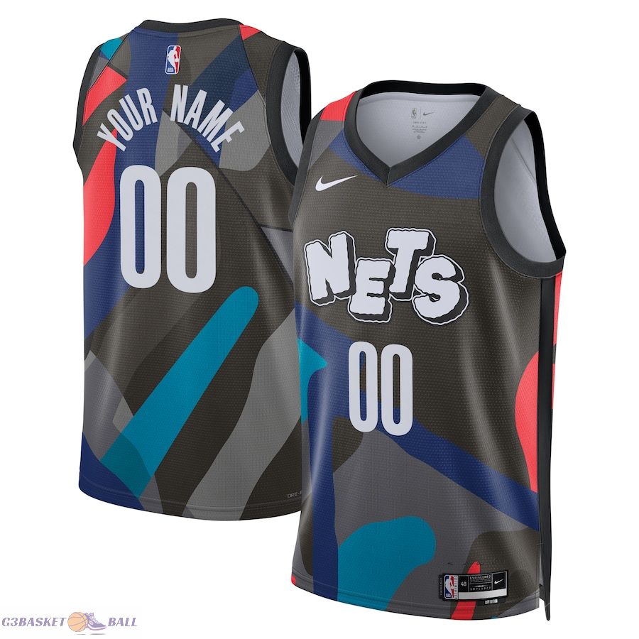 Unisex Brooklyn Nets Black 2023/24 Custom Swingman Jersey - City Edition