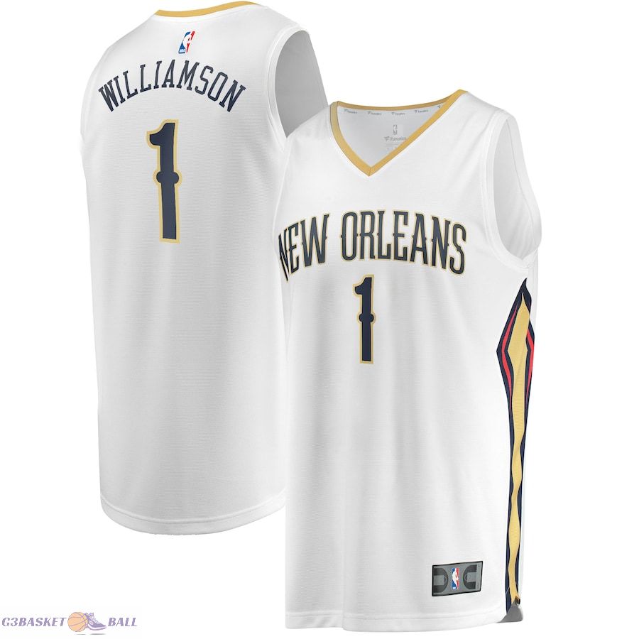 Men's New Orleans Pelicans Zion Williamson Fanatics White Replica Fast Break Jersey - Association Edition