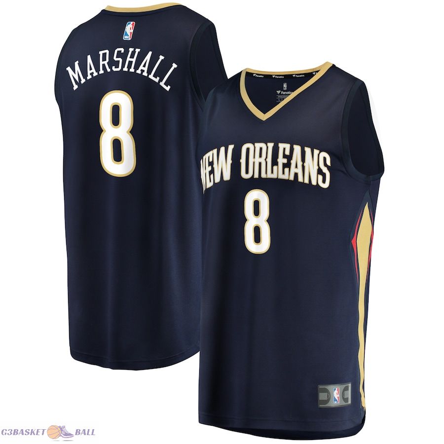 Men's New Orleans Pelicans Naji Marshall Fanatics Navy Fast Break Replica Jersey - Icon Edition