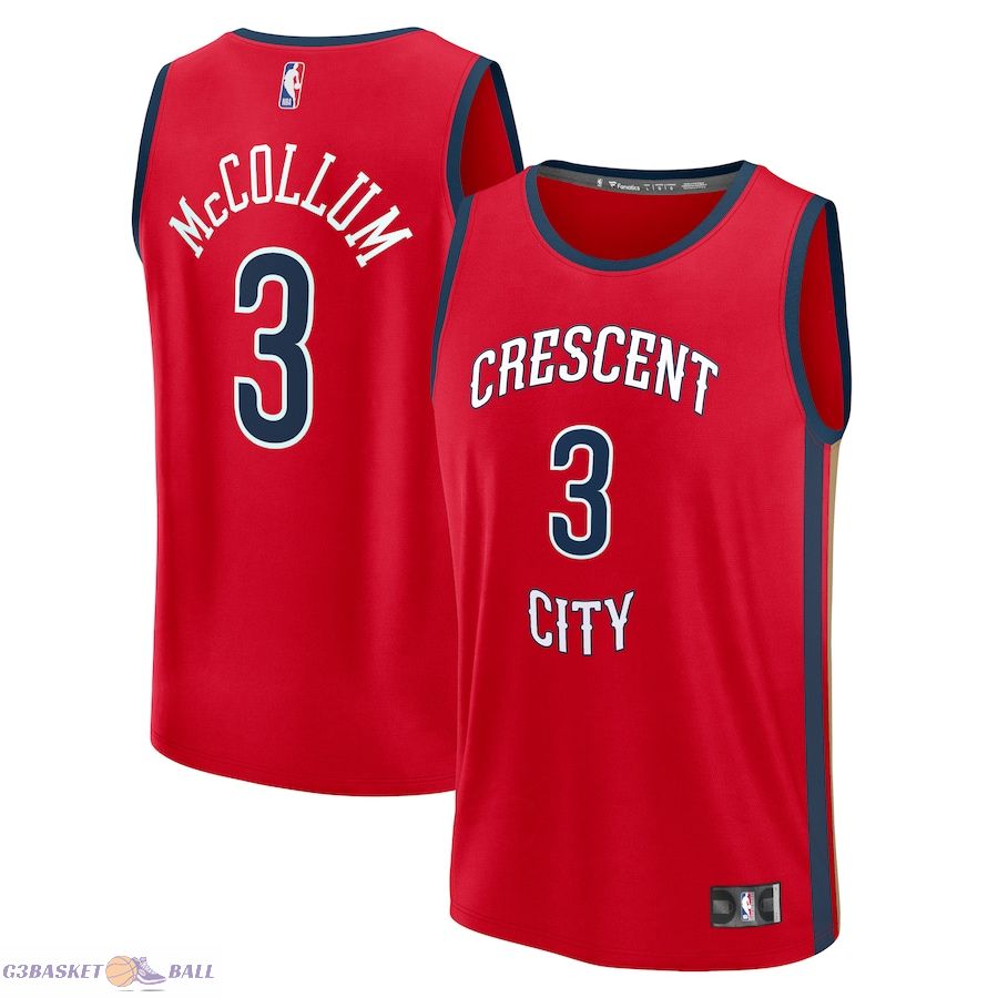 Men's New Orleans Pelicans C.J. Mccollum Fanatics Red Fast Break Replica Player Jersey - Statement Edition