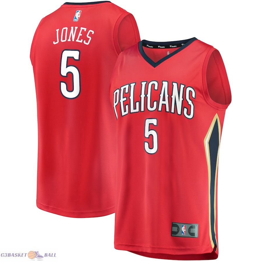 Men's New Orleans Pelicans Herbert Jones Fanatics Red Fast Break Replica Player Jersey - Statement Edition