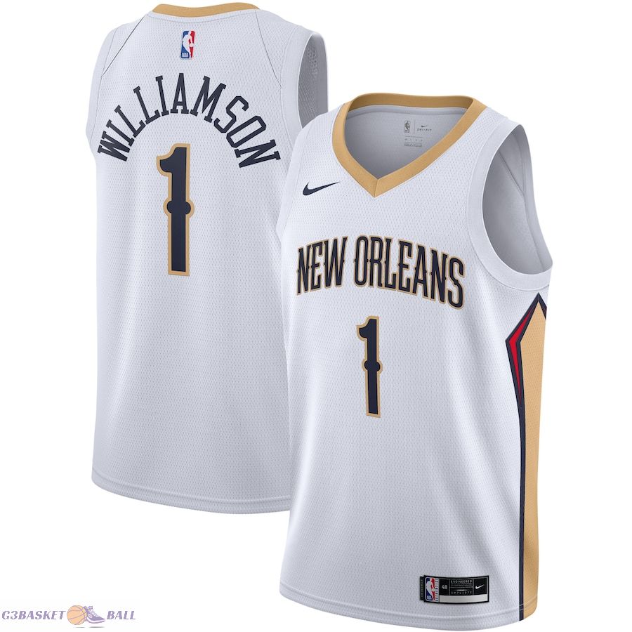 Men's New Orleans Pelicans Zion Williamson White Swingman Jersey - Association Edition