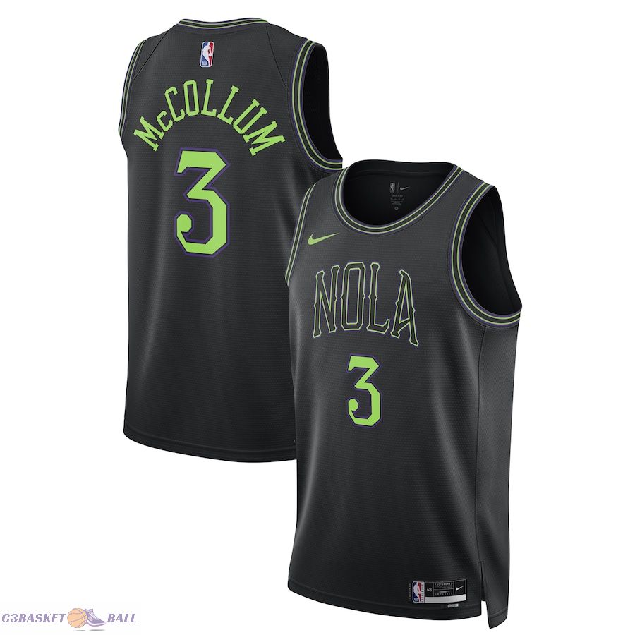 Unisex New Orleans Pelicans C.J. Mccollum Black 2023/24 Swingman Jersey - City Edition