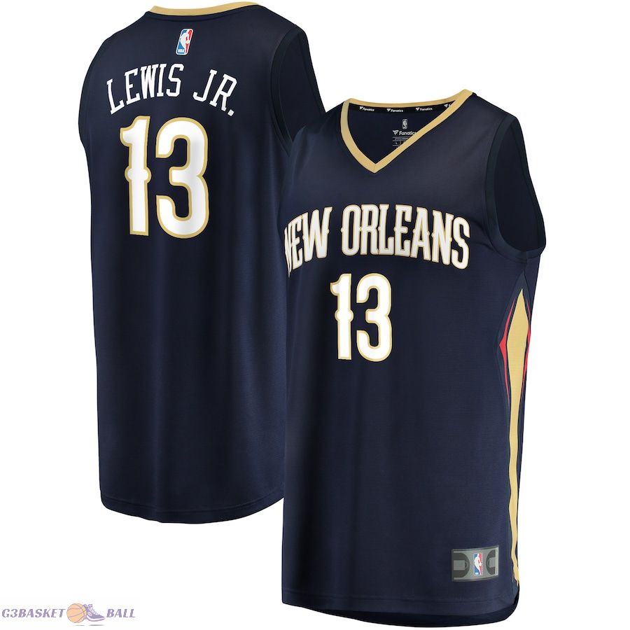 Men's New Orleans Pelicans Kira Lewis Jr. Fanatics Navy Fast Break Replica Jersey - Icon Edition