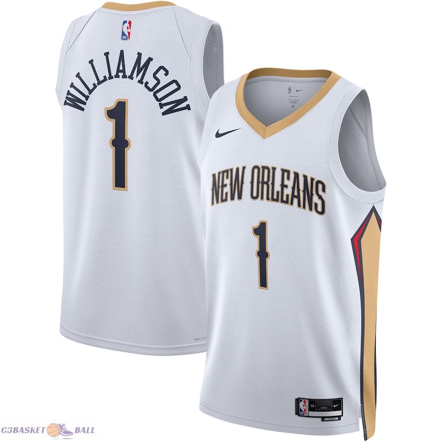 Unisex New Orleans Pelicans Zion Williamson White Swingman Jersey - Association Edition