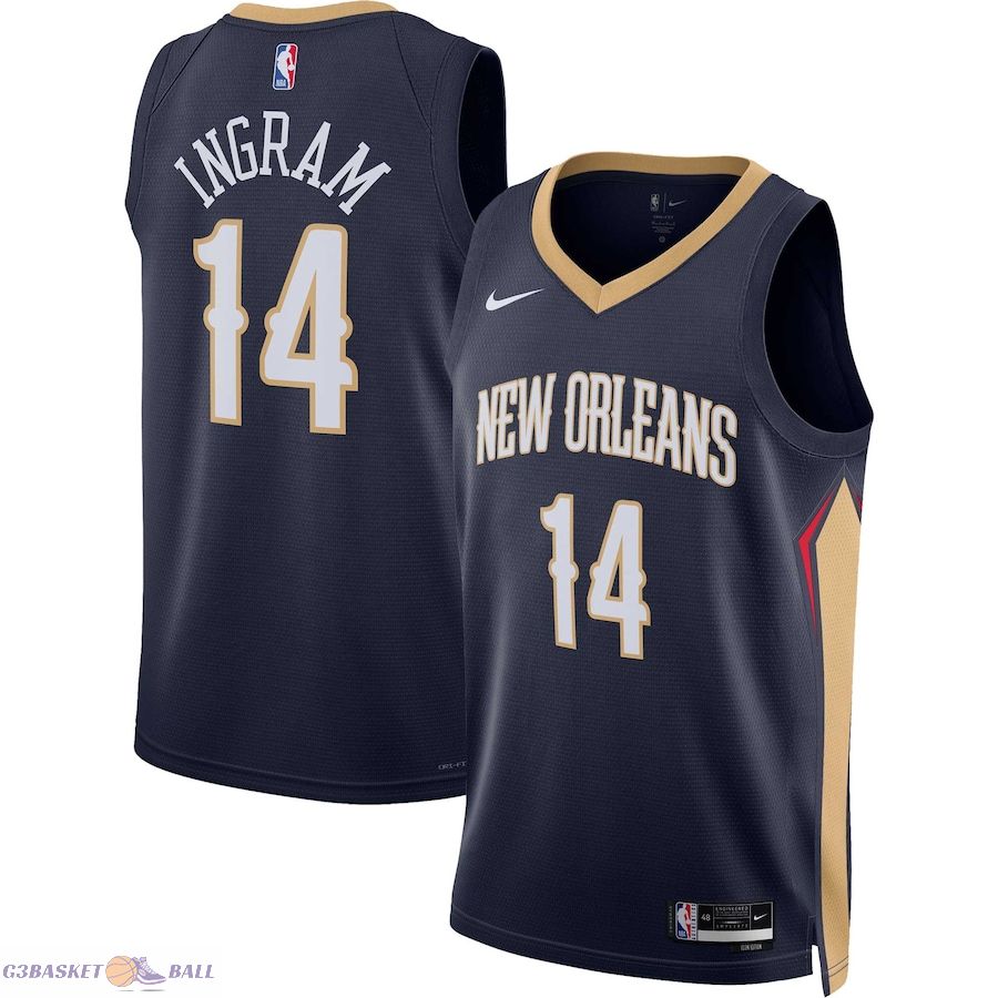 Unisex New Orleans Pelicans Brandon Ingram Navy Swingman Jersey - Icon Edition