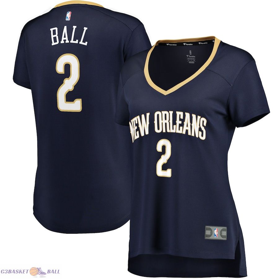 Women's New Orleans Pelicans Lonzo Ball Fanatics Navy Fast Break Replica Jersey - Icon Edition