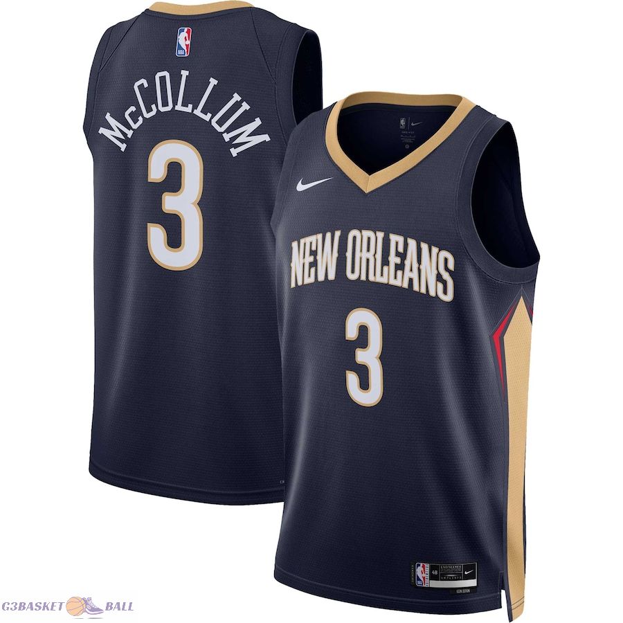 Unisex New Orleans Pelicans C.J. McCollum Navy Swingman Jersey - Icon Edition