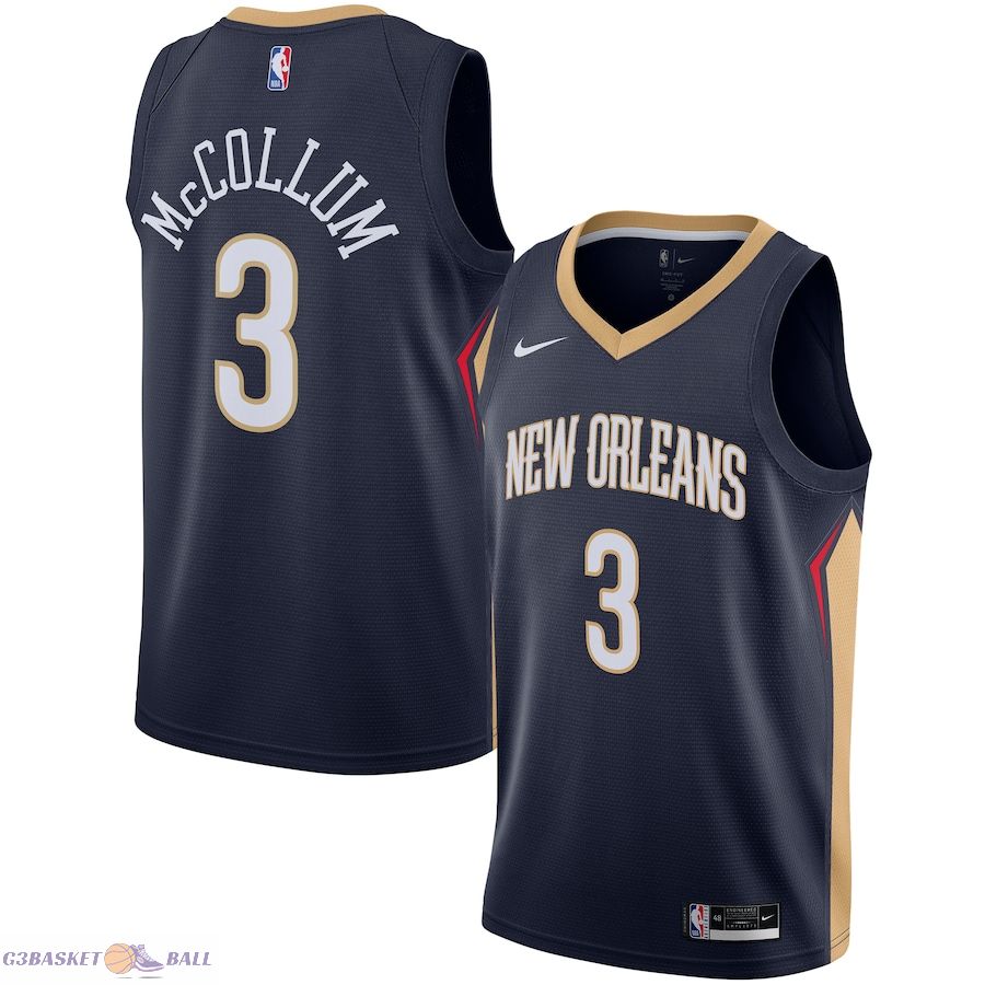 New Orleans Pelicans C.J. McCollum Navy Swingman Jersey - Icon Edition