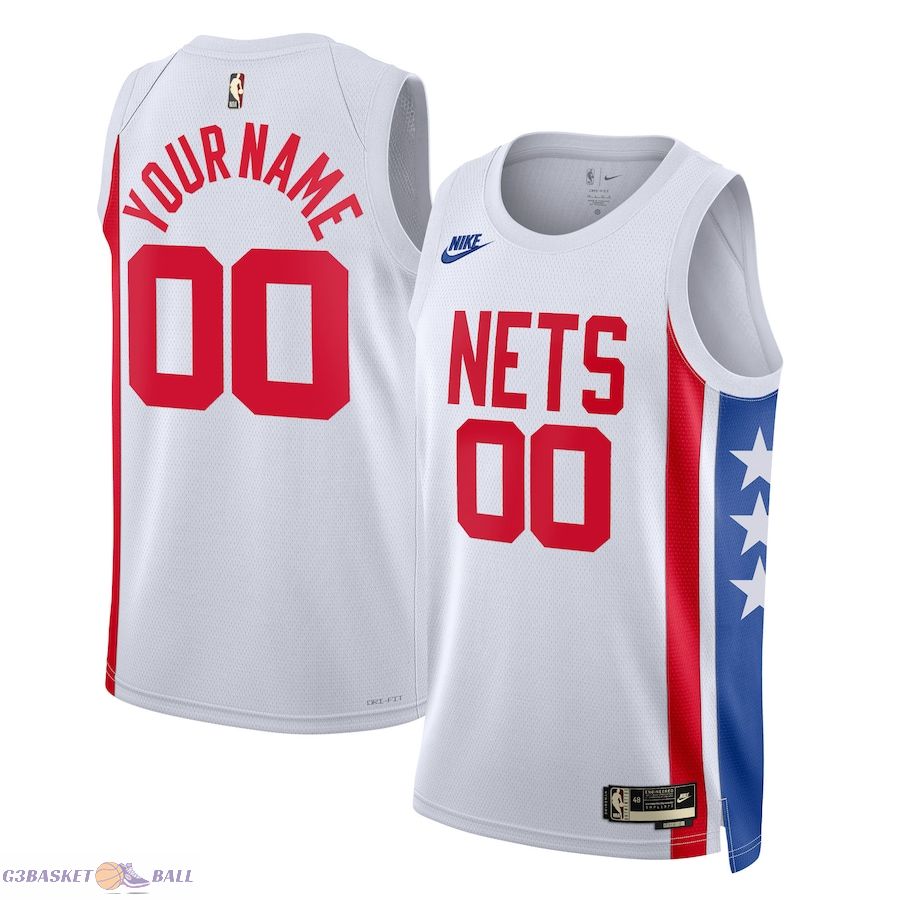 Unisex Brooklyn Nets White 2022/23 Custom Swingman Jersey - Classic Edition