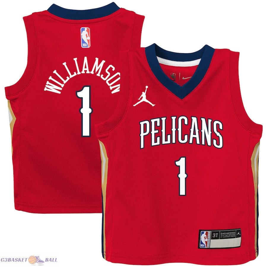 Toddler New Orleans Pelicans Zion Williamson Jordan Brand Red 2020/21 Jersey - Statement Edition