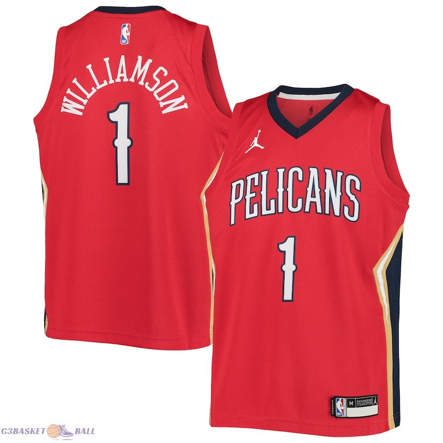 Youth New Orleans Pelicans Zion Williamson Jordan Brand Red 2020/21 Swingman Player Jersey - Statement Edition