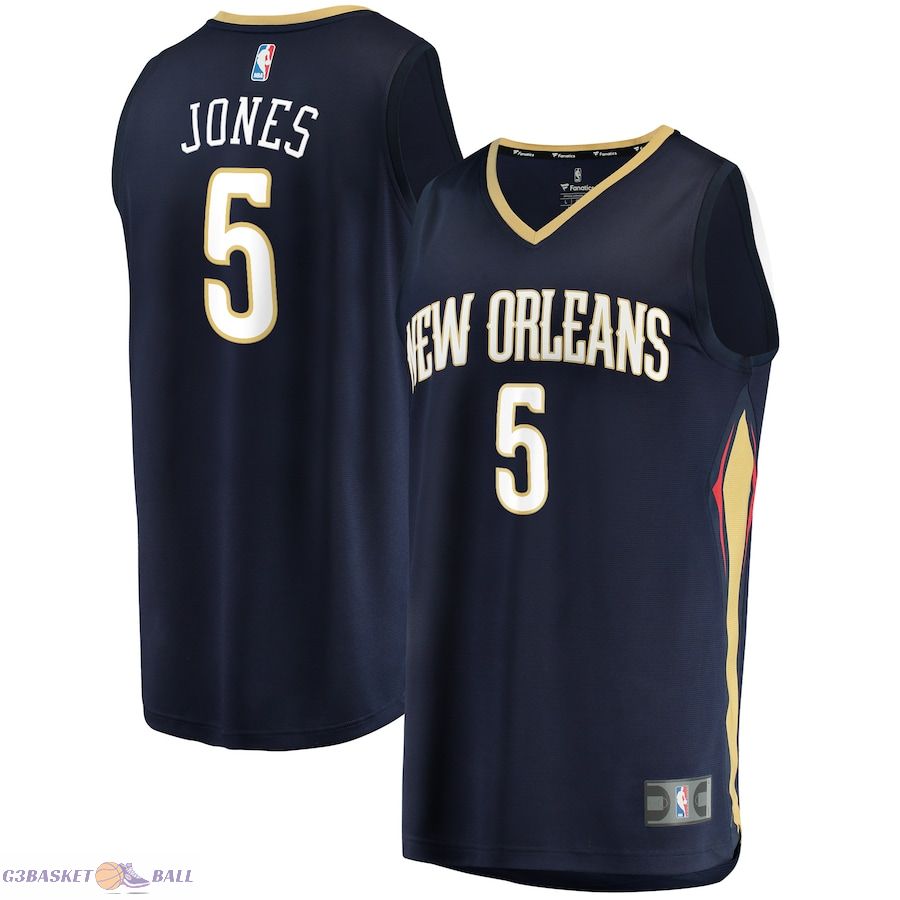 Youth New Orleans Pelicans Herbert Jones Fanatics Navy Fast Break Replica Jersey - Icon Edition