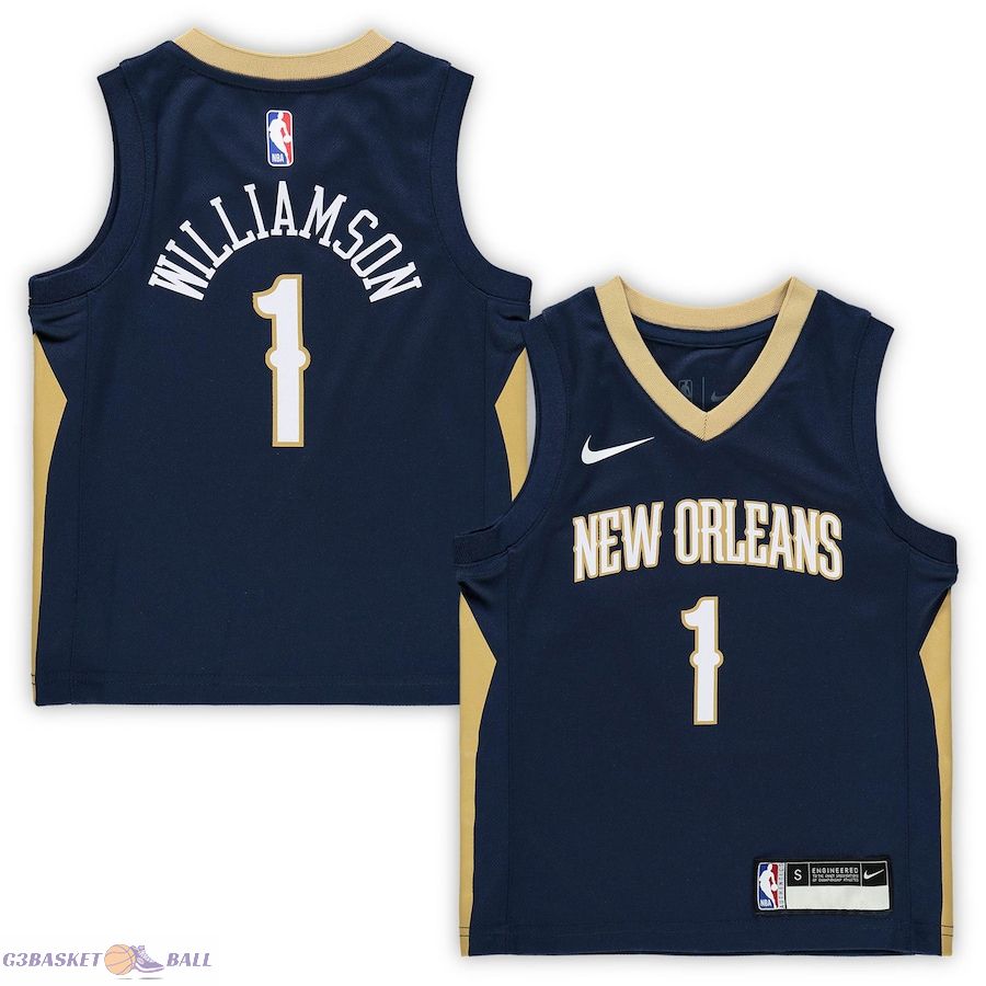 Preschool New Orleans Pelicans Zion Williamson Navy Replica Jersey - Icon Edition