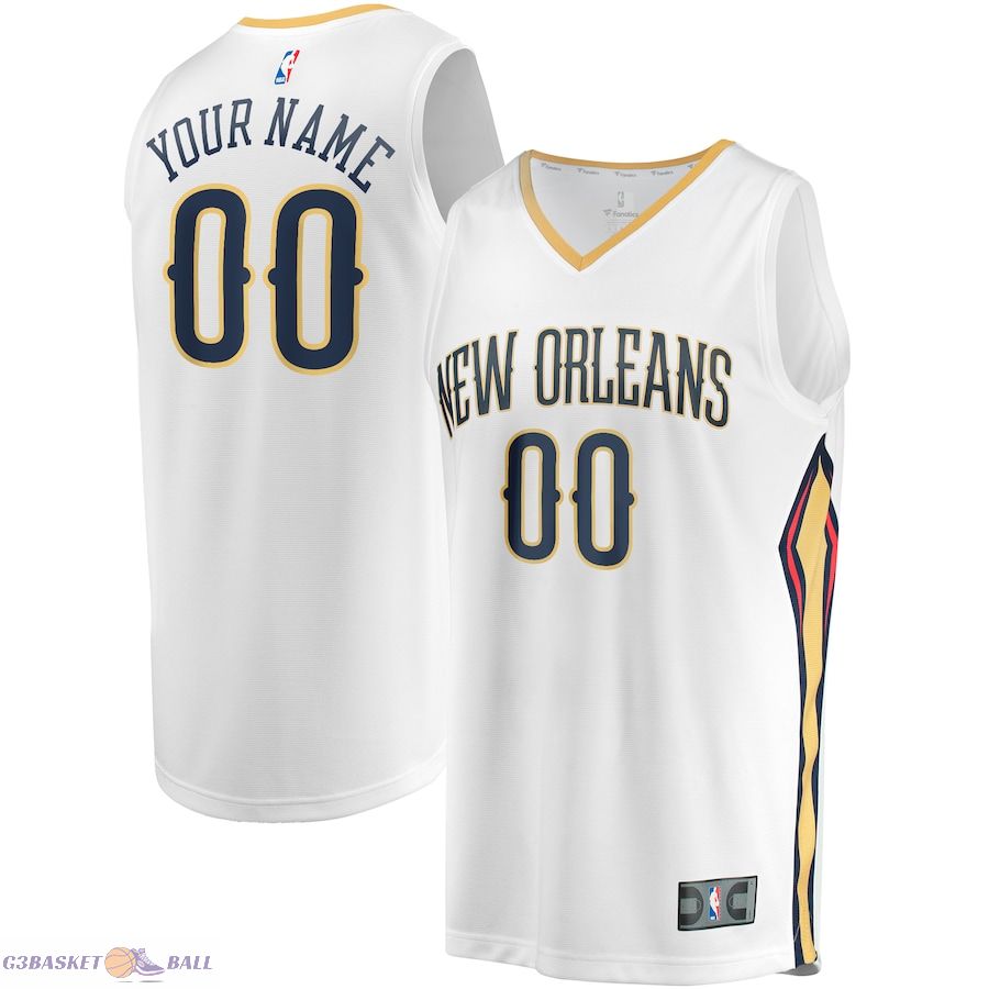 Youth New Orleans Pelicans Fanatics White Fast Break Replica Custom Jersey - Association Edition