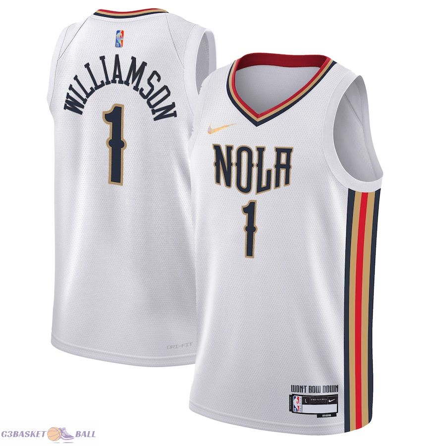 Youth New Orleans Pelicans Zion Williamson White Swingman Jersey - City Edition