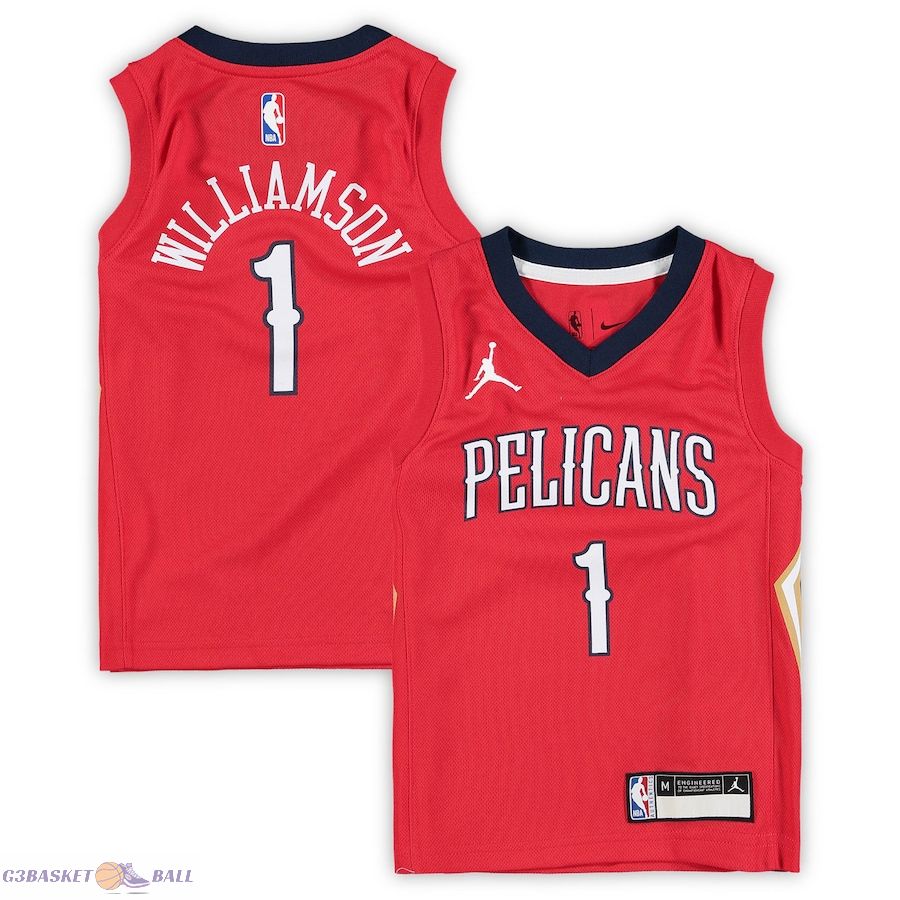 Preschool New Orleans Pelicans Zion Williamson Jordan Brand Red 2020/21 Fast Break Replica Jersey - Statement Edition