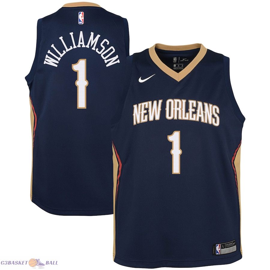 Youth New Orleans Pelicans Zion Williamson Navy Swingman Jersey - Icon Edition