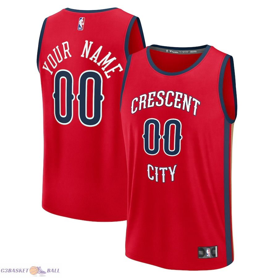 Youth New Orleans Pelicans Fanatics Red Custom Fast Break Jersey - Statement Edition