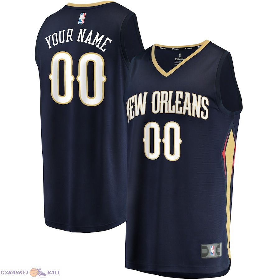 Youth New Orleans Pelicans Fanatics Navy Fast Break Custom Jersey - Icon Edition