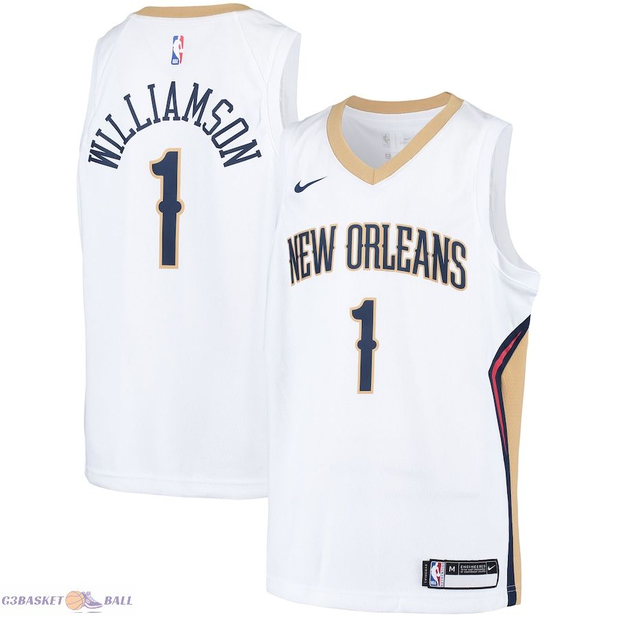 Youth New Orleans Pelicans Zion Williamson White Swingman Player Jersey - Association Edition