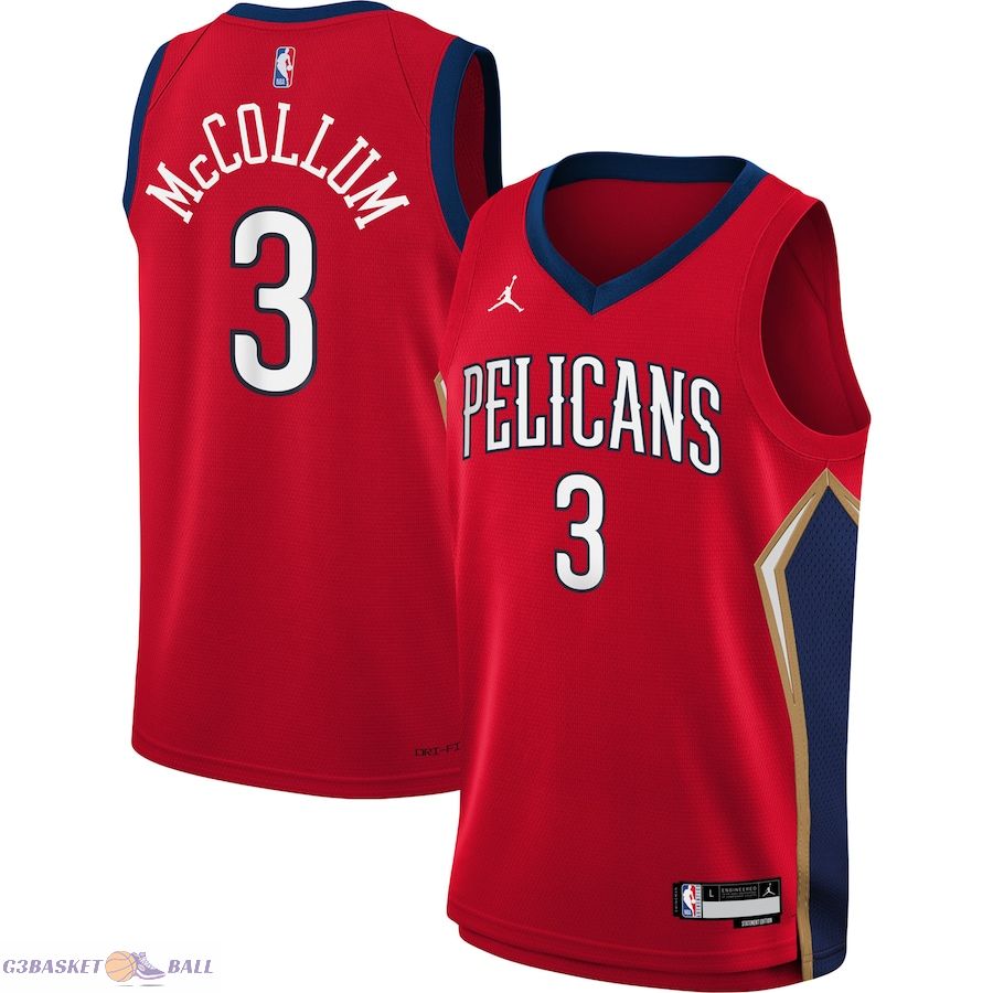 Youth New Orleans Pelicans C.J. McCollum Jordan Brand Red Swingman Jersey - Statement Edition