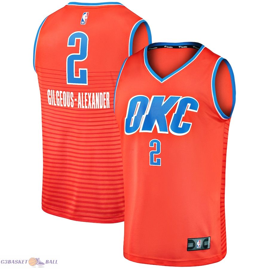 Men's Oklahoma City Thunder Shai Gilgeous-Alexander Fanatics Orange Fast Break Team Replica Jersey - Statement Edition