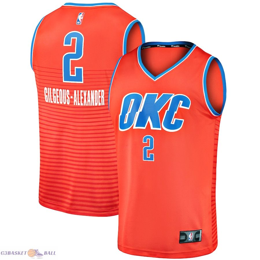 Men's Oklahoma City Thunder Shai Gilgeous-Alexander Fanatics Orange Fast Break Player Jersey - Statement Edition