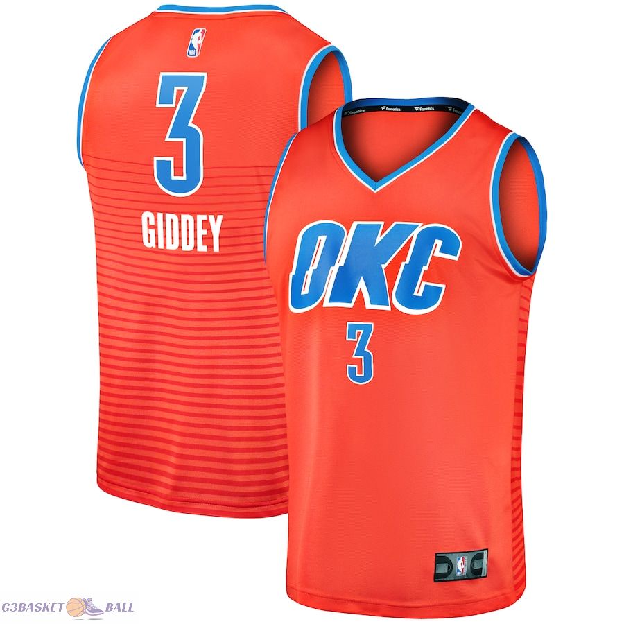 Men's Oklahoma City Thunder Josh Giddey Fanatics Orange Fast Break Replica Player Jersey - Statement Edition