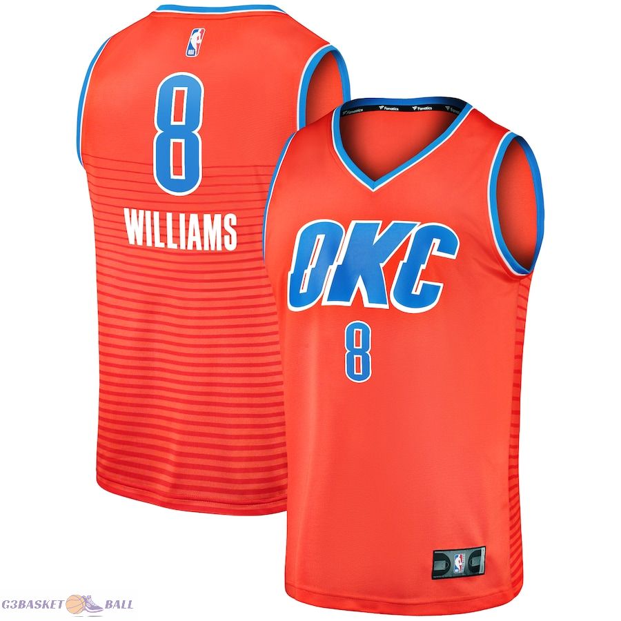 Men's Oklahoma City Thunder Jalen Williams Fanatics Orange Fast Break Replica Player Jersey - Statement Edition