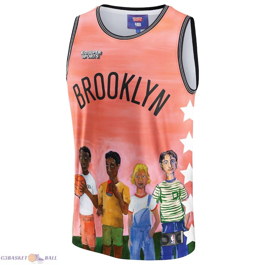 Unisex Brooklyn Nets NBA & KidSuper Studios by Fanatics Coral Hometown Jersey