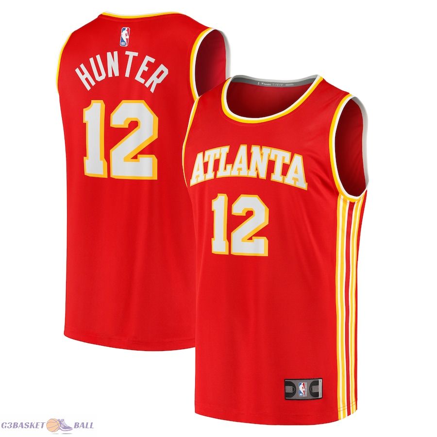 Men's Atlanta Hawks De'Andre Hunter Fanatics Red Fast Break Replica Jersey - Icon Edition