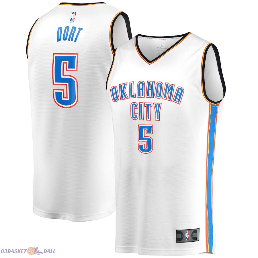 Men's Oklahoma City Thunder Luguentz Dort Fanatics White Fast Break Player Jersey - Association Edition