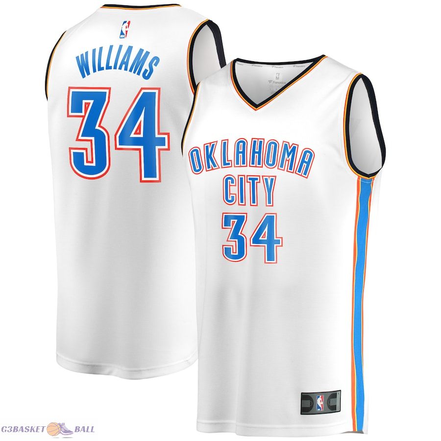 Men's Oklahoma City Thunder Kenrich Williams Fanatics White Fast Break Player Jersey - Association Edition