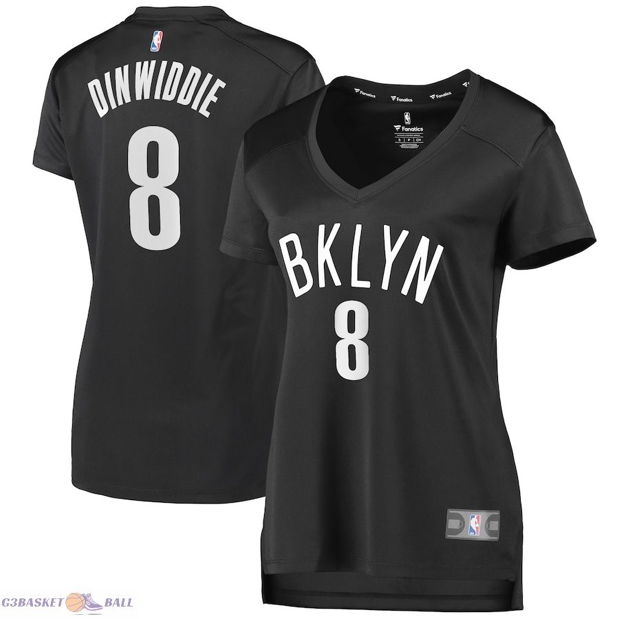 Women's Brooklyn Nets Spencer Dinwiddie Fanatics Black Fast Break Player Jersey - Statement Edition