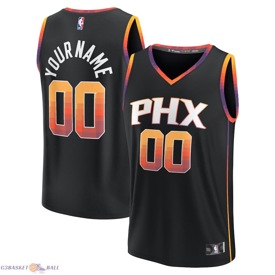 Men's Phoenix Suns Fanatics Black Fast Break Custom Replica Jersey - Statement Edition