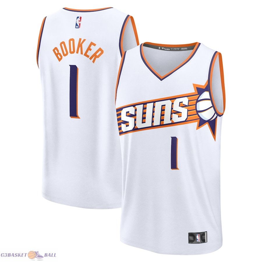 Men's Phoenix Suns Devin Booker Fanatics White Fast Break Replica Player Jersey - Association Edition