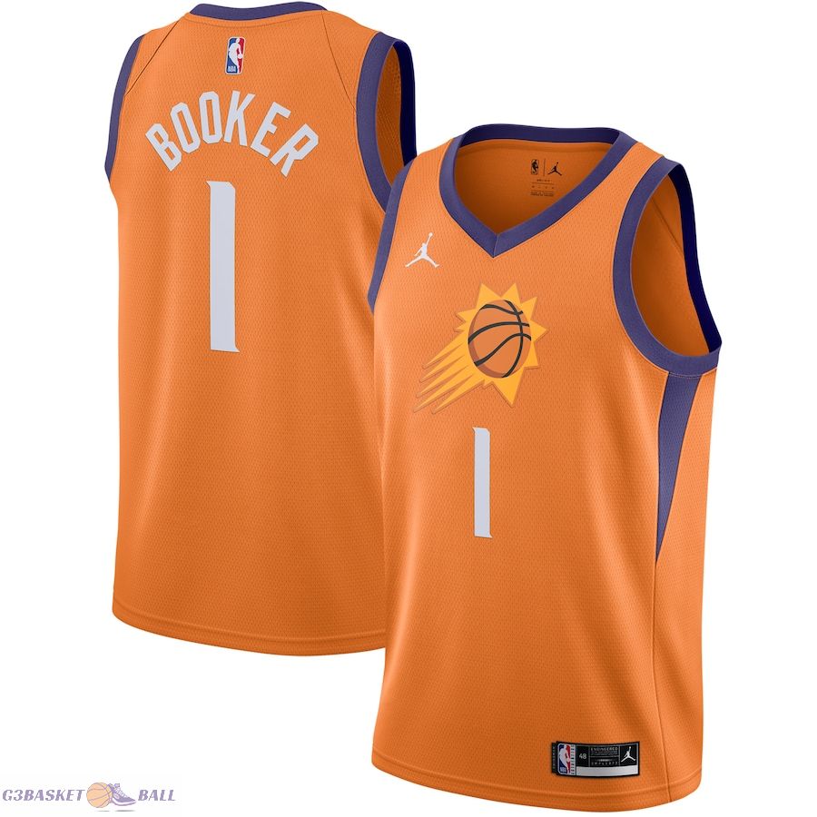 Men's Phoenix Suns Devin Booker Jordan Brand Orange 2020/21 Swingman Jersey - Statement Edition