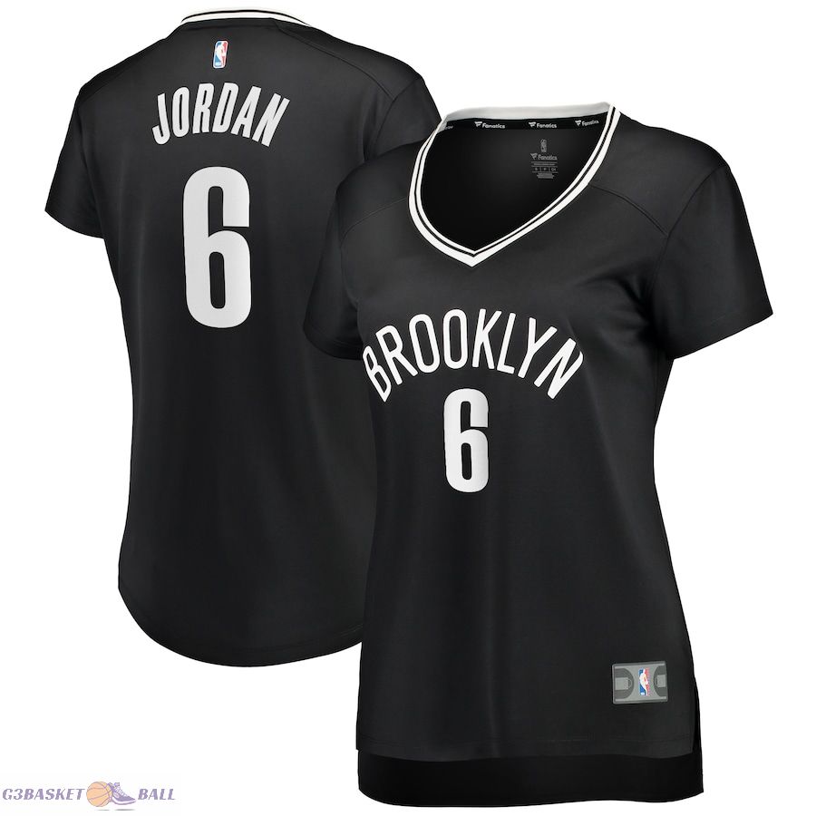 Women's Brooklyn Nets DeAndre Jordan Fanatics Black Fast Break Replica Jersey - Icon Edition