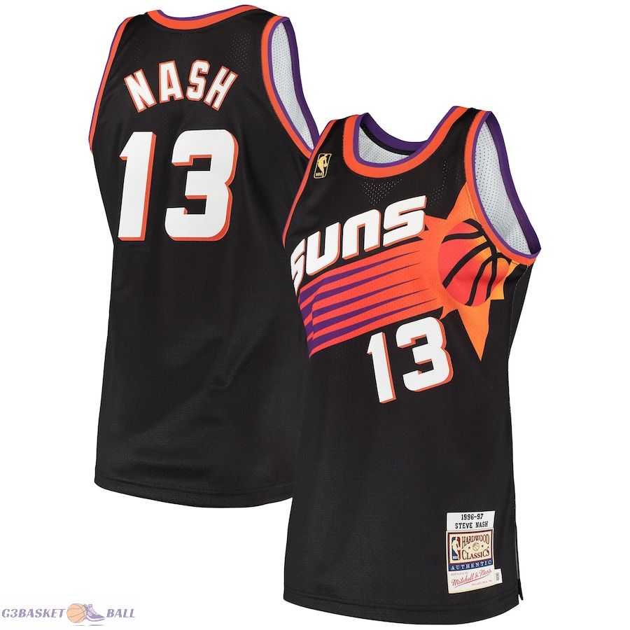 Men's Phoenix Suns Steve Nash Mitchell & Ness Black 1996/97 Hardwood Classics Authentic Jersey