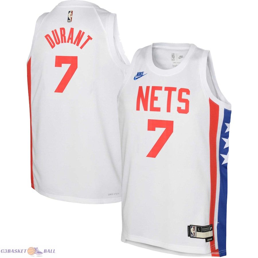 Youth Brooklyn Nets Kevin Durant White 2022/23 Swingman Jersey - Classic Edition