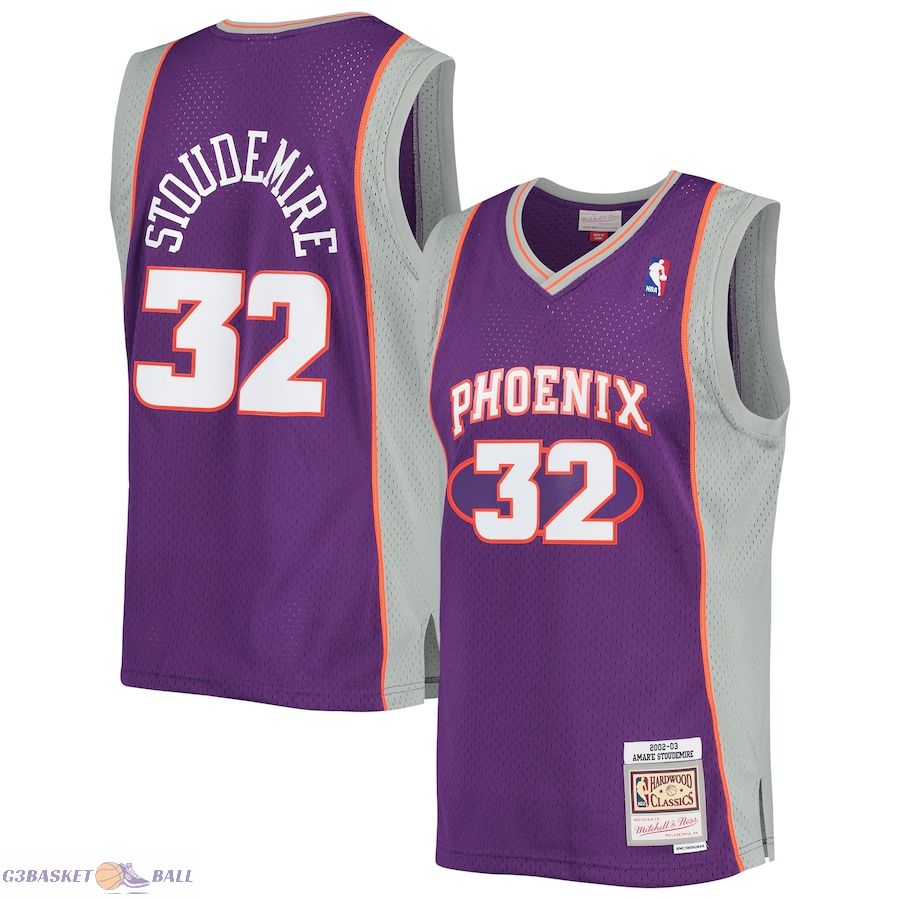 Men's Phoenix Suns Amar'e Stoudemire Mitchell & Ness Purple 2001/02 Hardwood Classics Swingman Jersey