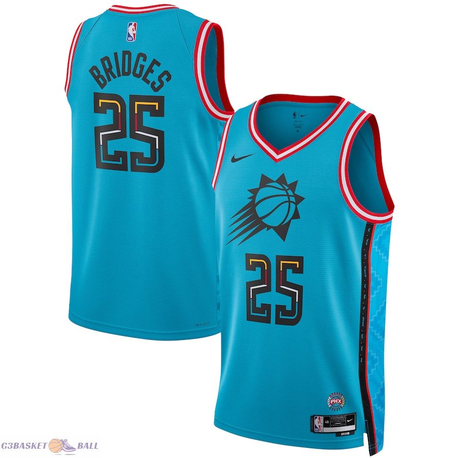 Unisex Phoenix Suns Mikal Bridges Turquoise 2022/23 Swingman Jersey - City Edition