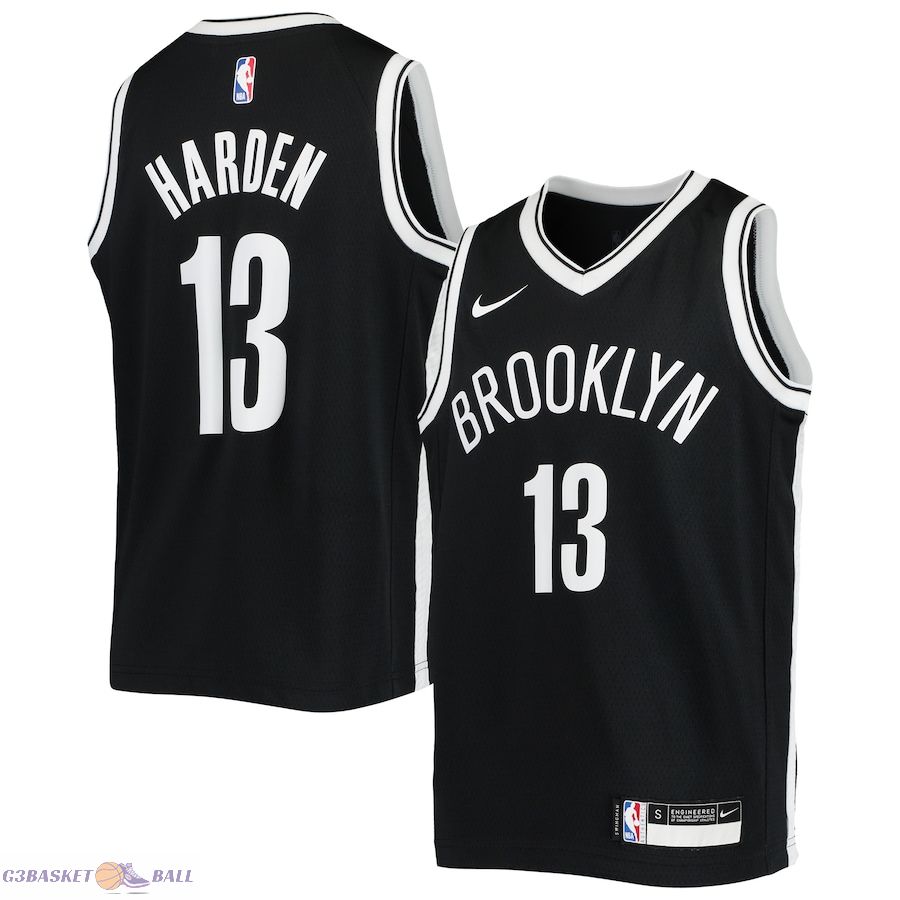 Youth Brooklyn Nets James Harden Black Swingman Jersey - Icon Edition