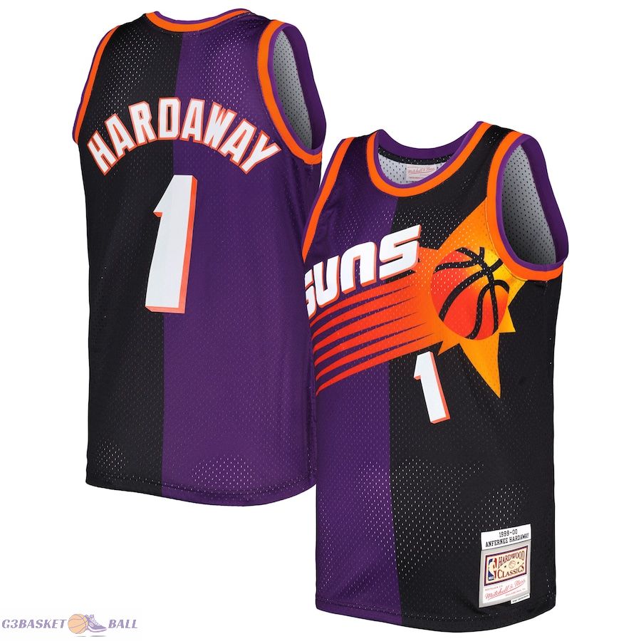 Men's Phoenix Suns Penny Hardaway Mitchell & Ness Purple/Black Hardwood Classics 1999/00 Split Swingman Jersey