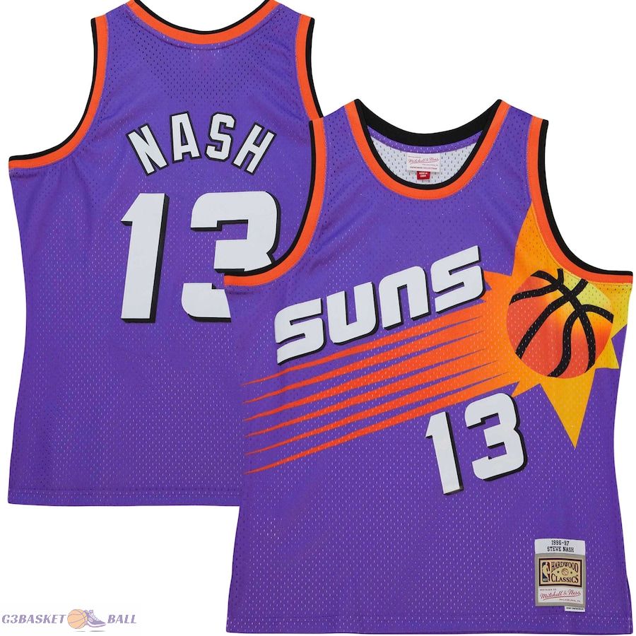 Men's Phoenix Suns Steve Nash Mitchell & Ness Purple Hardwood Classics 1996/97 Tropical Swingman Jersey